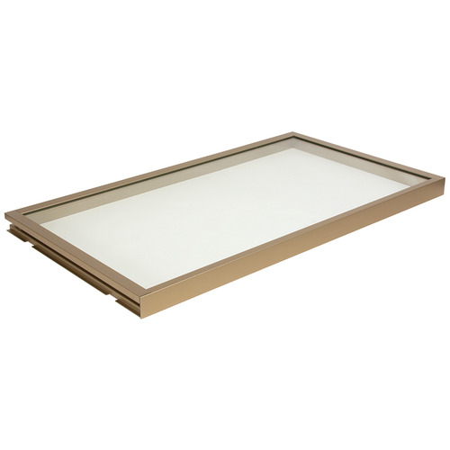 Shelf, TAG Illuminated Glass Shelf 13 3/4" 36" Matt gold; 36" width; 13 3/4" depth; Cool white Matt gold