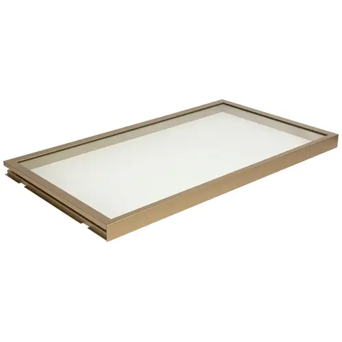 Shelf, TAG Illuminated Glass Shelf 36" Matt gold; 36" width; 20 1/2" depth; Warm white Matt gold