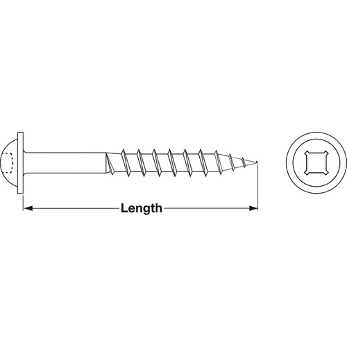 Dry Lube Screw, Combo, Round Washer Head, 45 degree Thread 32 mm 1 1/4" length