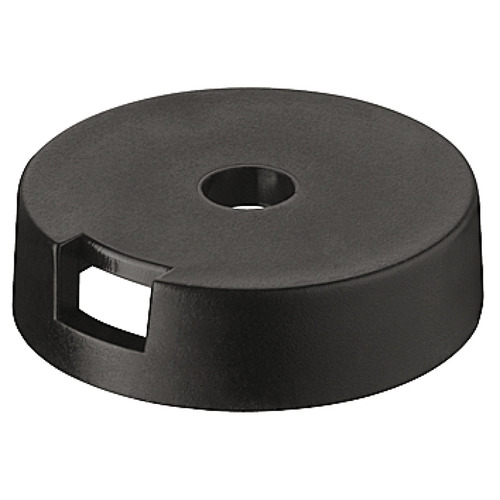 QuickClick Base, round, for glide inserts diameter 17-50 mm for round gliders and turning glide inserts 13/16" 9/32" 7 mm for glide inserts diameter 17 to 50 mm, Black, dim. D: 20 mm, installation height: 6 mm Black, Black