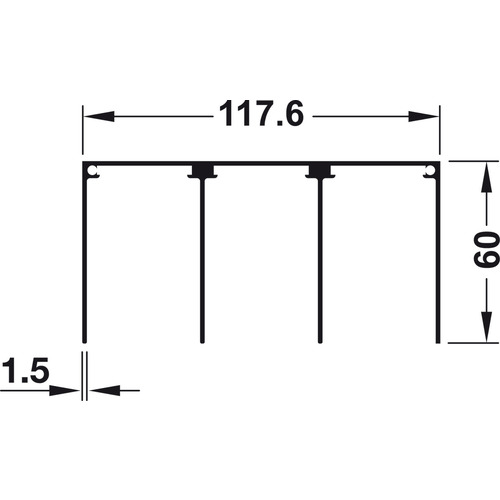 Triple Top Guide Track, Hafele Slido R-Aluflex 80A 19 8 1/4" 6 m Length, Bronze