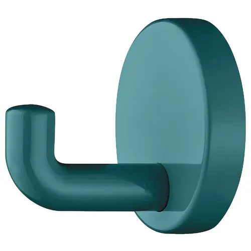 Hook, HEWI, Polyamide, Round Rose 100 mm 50 mm 20 mm 70 mm 5 mm Wide range of colors, Depth: 100 mm, glossy aqua Aqua, glossy