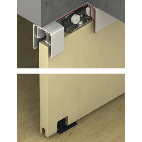 Slido Classic 40-O Sliding Door Hardware Set, 88 lbs/40 kg Capacity, 592 mm Width, Soft & Self Closing on One Side