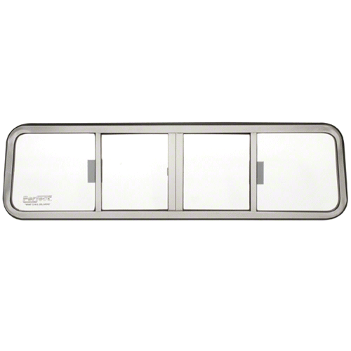 Duo-Vent Four Panel Big Rig Slider with Clear Glass for 1976-1988 Chevy/GMC Conventional Cabs
