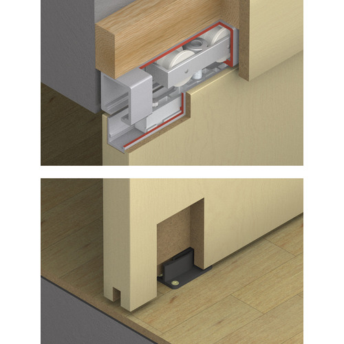 Hafele 941.20.009 Sliding Door Hardware, HAWA Junior 120/B, Set With ...