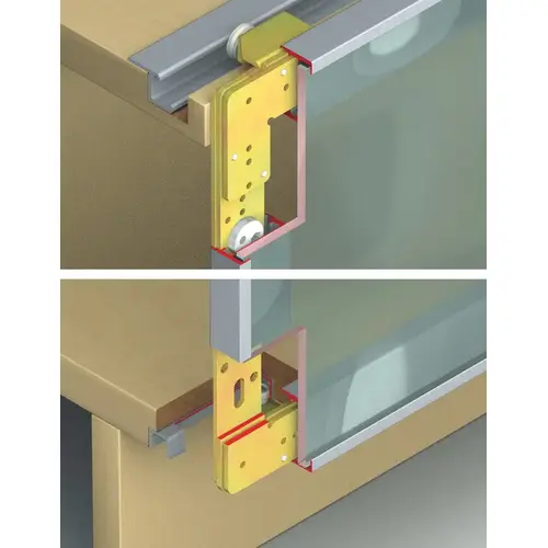 Sliding Door Hardware, Hawa Regal A 25 GR VF, set For one aluminum frame sliding door, for door weights up to 55 lbs for door heights up to 86 5/8", For 1 door Rollers: Plastic