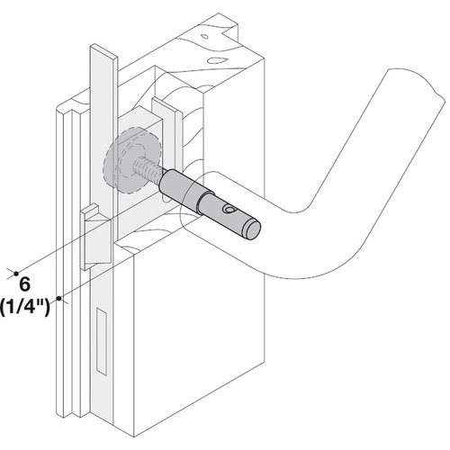 Fastener, Thru Bolt Mount, with Trim Cap HEWI, Light gray, 40 - 50 mm door thickness - pack of 2