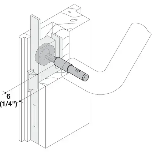 Fastener, Thru Bolt Mount, with Trim Cap HEWI, Stone gray, 40 - 50 mm door thickness - pack of 2