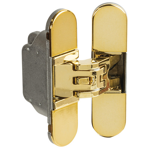 Door Hinge, Startec H2 3D adjustable, size 95 mm, Polished gold, left-hand or right-hand Gold colored, polished