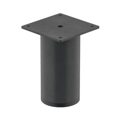 Furniture Foot, Without height adjustment, With plate 6" Steel, Anthracite industrial height: 150 mm, diameter: 50 mm Anthracite industrial design, Powder coated