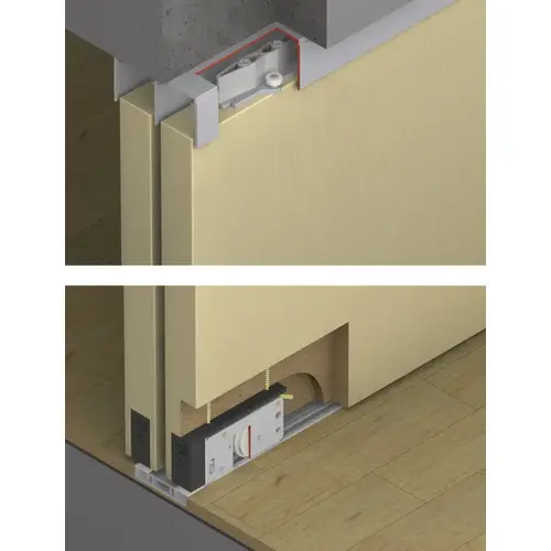 Sliding Door Hardware, Hawa Divido 80 H and 80 H-DS1/DS2 Set For 1 sliding door without upper guide channel and lower running track, without running and guide track