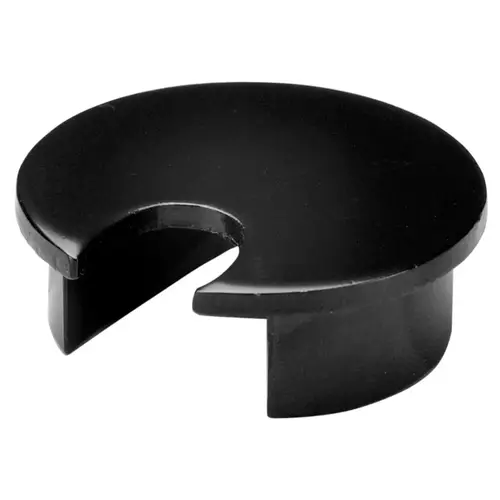 Hafele 429.94.310 Metal Cable Grommet, One-Piece, Round, diameter 40 mm For workplace organization, Black epoxy, with 12 x 15 mm opening Black, epoxy coated