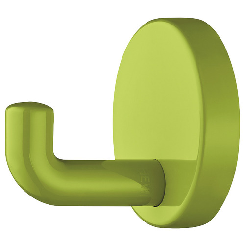 Hook, HEWI, Polyamide, Round Rose 100 mm 50 mm 20 mm 70 mm 5 mm Wide range of colors, Apple green, diameter 70 mm Apple green, glossy