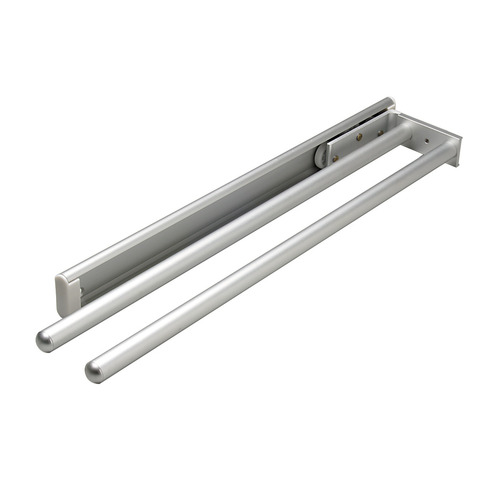 Towel Rack Pull-Out, 2 Bar, Extendable Polished chrome chrome polished, Chrome