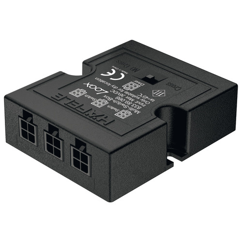 Multi Switch Box, With cross circuit Plastic, black Black