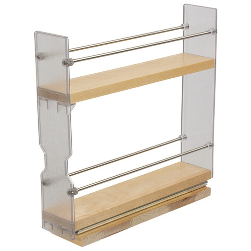 Hafele 545.06.150 Individual Pull-Out Spice Rack, Wooden Cabinet Accessory 10 3/4" 2 3/8" Width x Height: 60 mm (2 3/8") x 273 mm (10 3/4")