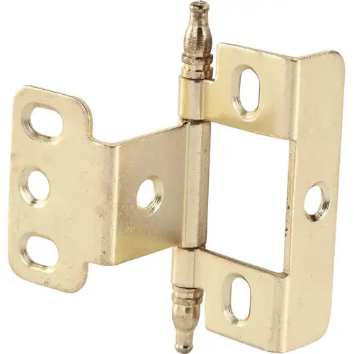 Decorative Butt Hinge, Full Wrap, Non-Mortise, Minaret Finial For inset face frame doors, Brass-plated