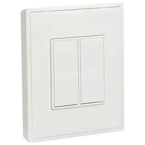 Wireless wall switch, EnOcean 126 x 115 x 19 mm (4 15/16 x 4 1/2" x 3/4") Double double White