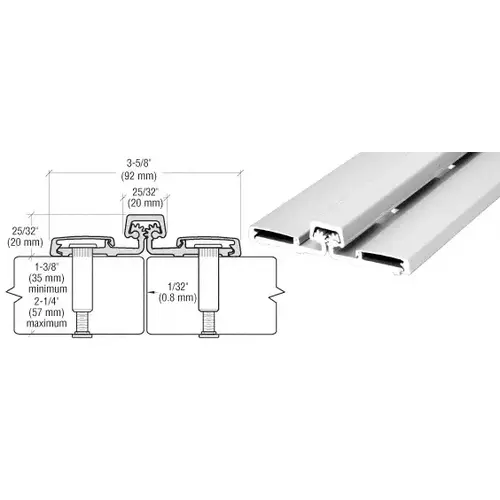 Satin Anodized 057HD Series 83" Heavy-Duty Full Surface Hinge
