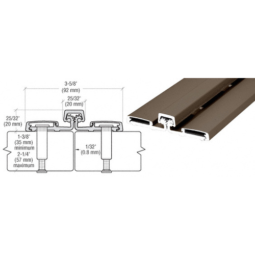 Dark Bronze 057HD Series 83" Heavy-Duty Full Surface Hinge