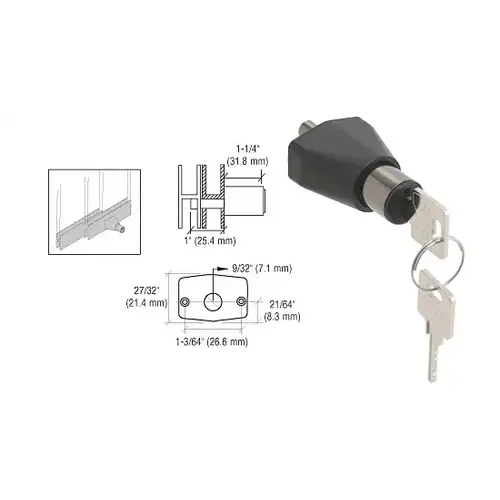 Black Chrome Random Keyed Sliding Door Lock