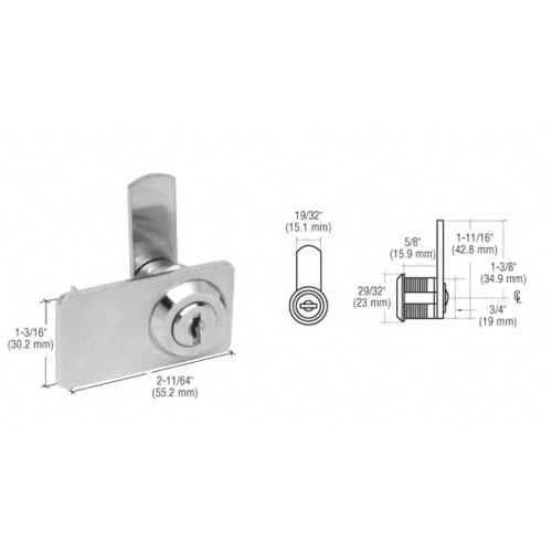 Chrome Keyed Alike Double Door Cam Lock