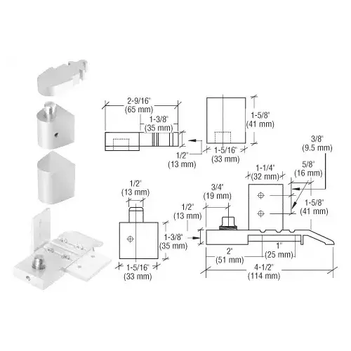 Aluminum Offset Right Hand Pivot Set with 1/8" Recess