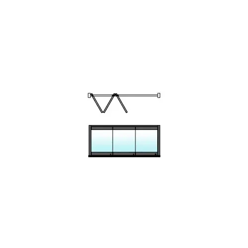 Black Powder Coated 3-Panel Overhead Track Full Leaf Bi-Fold Door Configuration
