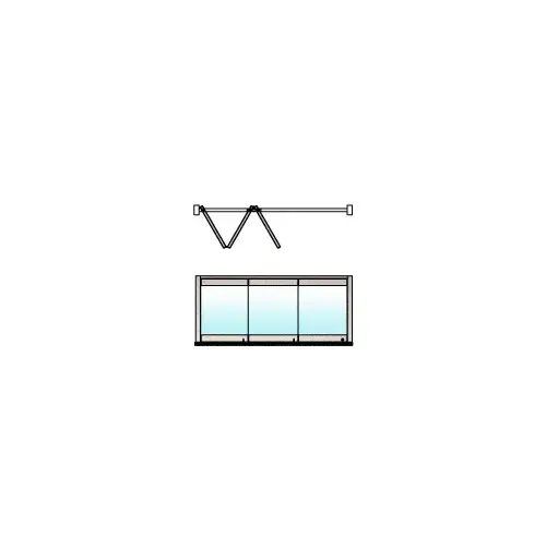 Brushed Stainless 3-Panel Overhead Track Full Leaf Bi-Fold Door Configuration