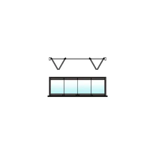 Black Bronze Anodized 4-Panel Bipart Overhead Track Full Bi-Fold Door Configuration
