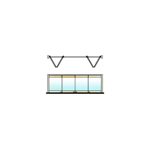 Polished Brass 4-Panel Bipart Overhead Track Full Bi-Fold Door Configuration
