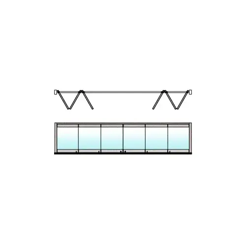 Brushed Stainless 6-Panel Bipart Overhead Track Full Bi-Fold Door Configuration