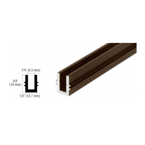 CRL 0TBR240DU Black Bronze Anodized 240" Length Bottom Guide Channel for OT Series Top Hung Sliders and Bi-Fold Doors