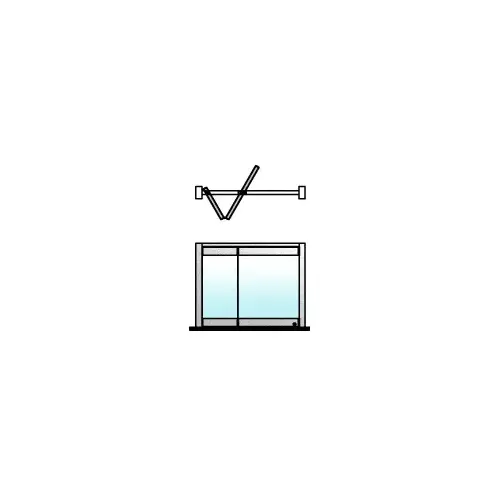 Polished Stainless 2-Panel Overhead Track Half Leaf Bi-Fold Door Configuration