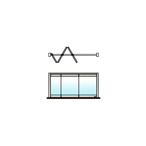 Brushed Stainless 3-Panel Overhead Track Half Leaf Bi-Fold Door Configuration