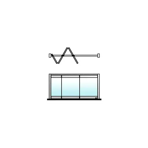 Polished Stainless 3-Panel Overhead Track Half Leaf Bi-Fold Door Configuration