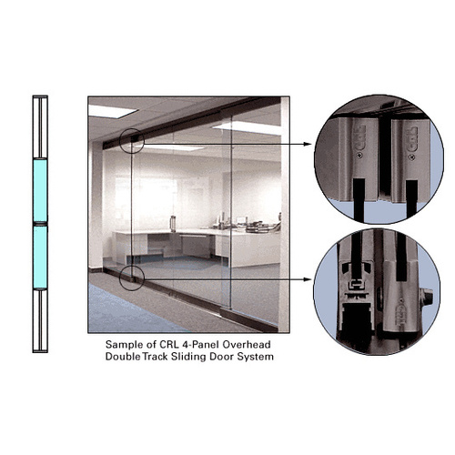 Black Bronze Anodized 2-Panel Overhead Single Track Sliding Door System