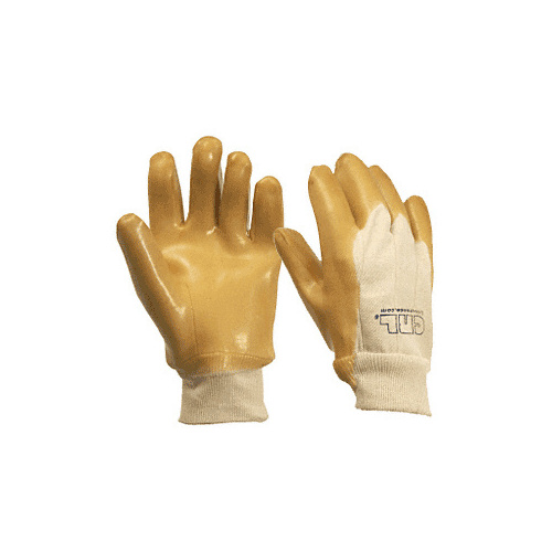 CRL 10 Knit Wrist Smooth Natural Rubber Palm Gloves Pair