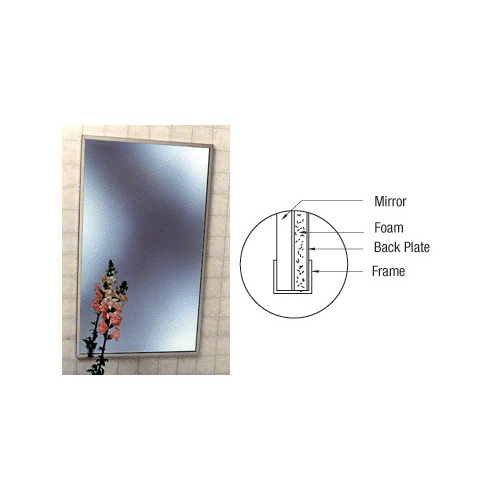 CRL 1001620 Stainless Steel 16-1/4" x 20-1/4" Standard Channel Theft-Proof Framed Mirror
