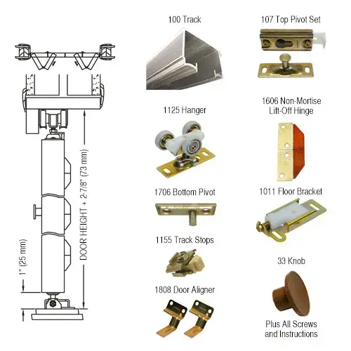 CRL 100FD964 96" Bi-Fold Hardware 4 Door Set