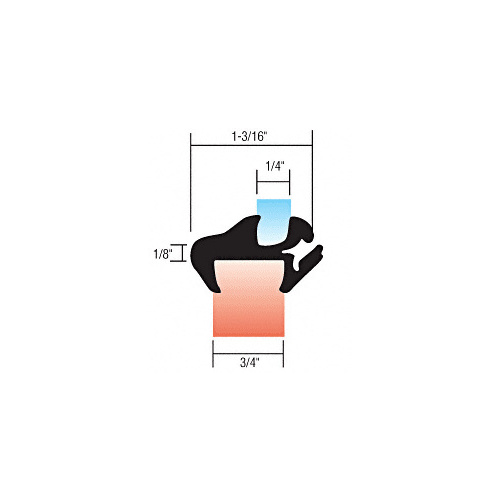 One-Piece Self-Sealing Universal Weatherstrip 3/4" Panel - 1/4" Glass