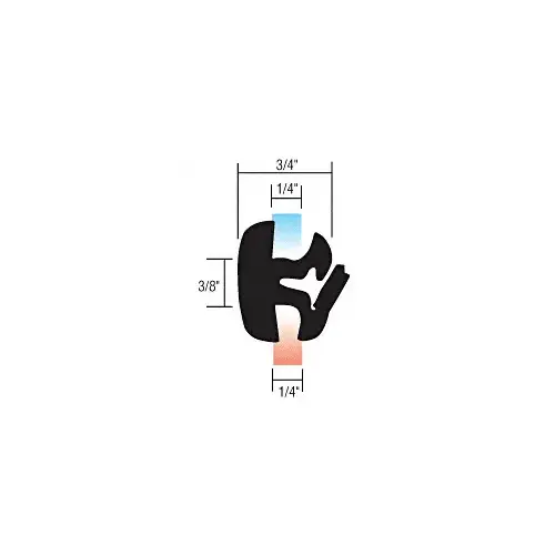 One-Piece Self-Sealing Universal Weatherstrip 1/4" Panel for 1/4" Glass