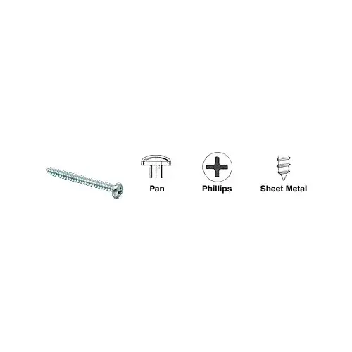 10 x 3" Pan Head Phillips Sheet Metal Screws - pack of 100