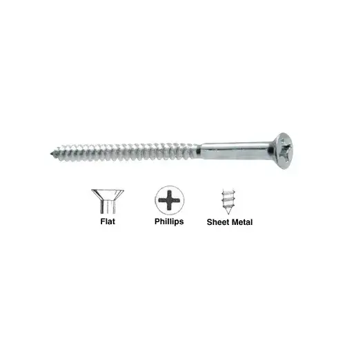 12 x 3-1/2" Flat Head Phillips Wood Screws - pack of 100