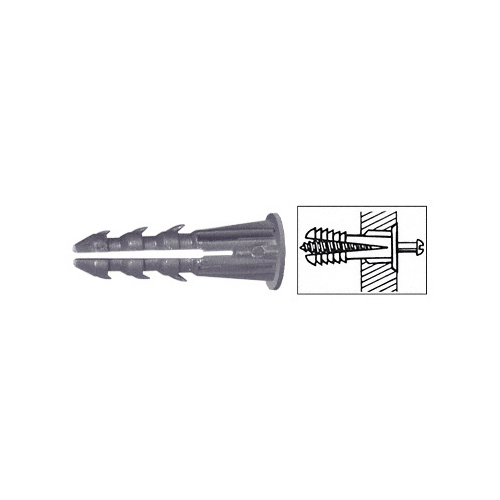 3/16" Plastic Screw Anchor with Shoulder - 100 Each
