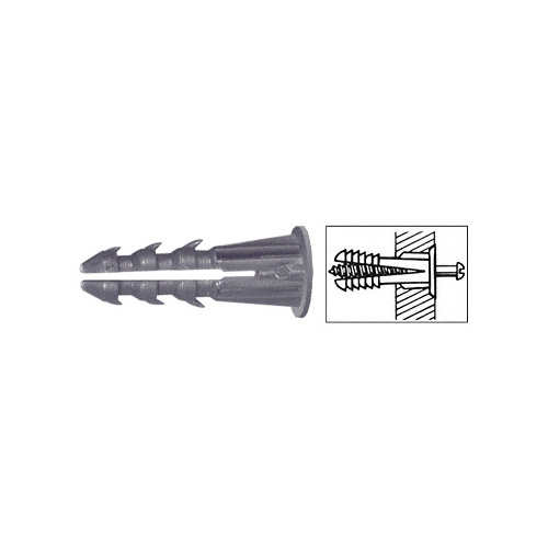 CRL P1339C-XCP100 1/4" Plastic Screw Anchor With Shoulder - 100 Each - pack of 100