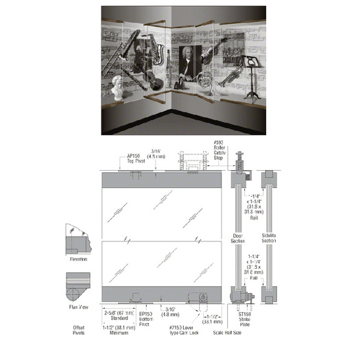 Oil Rubbed Bronze 1301 Series Display Case Door - 3/8" Tempered Glass