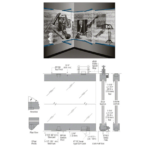 CRL Blumcraft 13SDT12PT Painted 1301 Series Display Case Door - 1/2" Tempered Glass