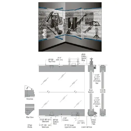 Painted 1301 Series Display Case Door - 3/8" Tempered Glass