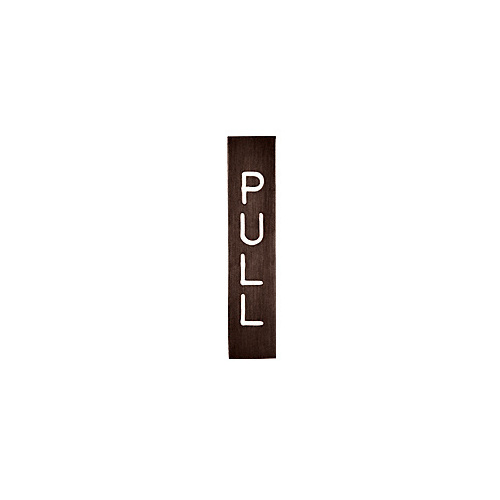 Etched Bronze with White Letter "PULL" Sign